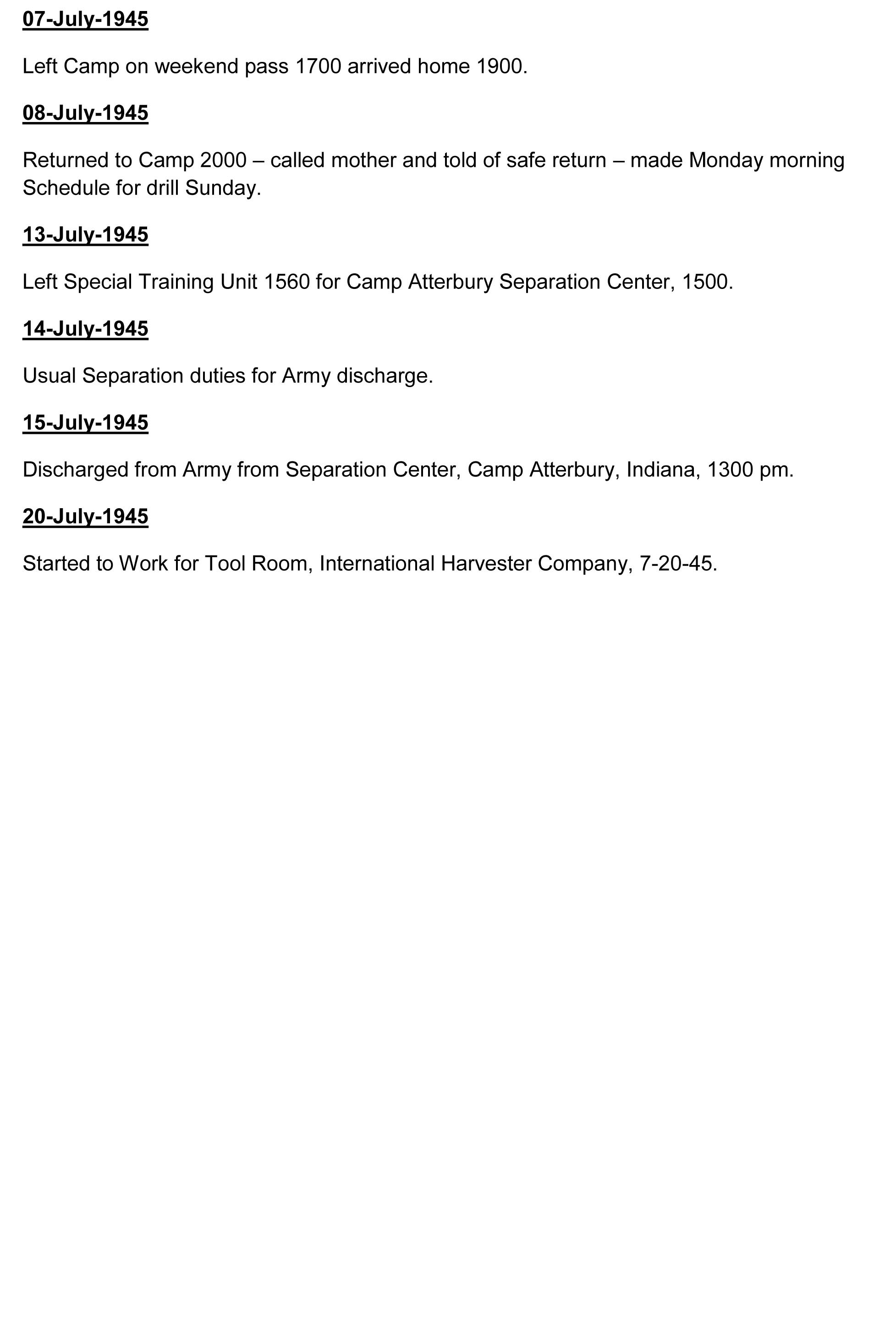 S/Sgt. Harry G. Berry's War Diary 1942-1945